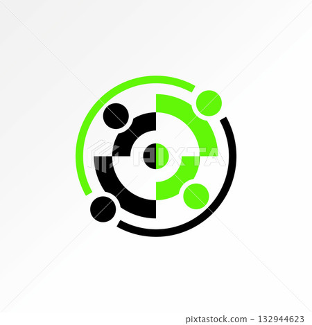 Logo design graphic concept creative premium vector stock image top sell 4 people symbol rotate like signal wireless system data pointer link social 132944623