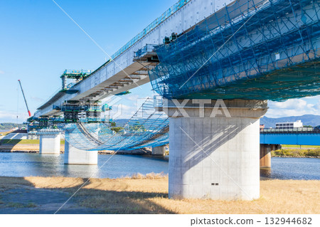Bridge construction site Bridge construction site 132944682