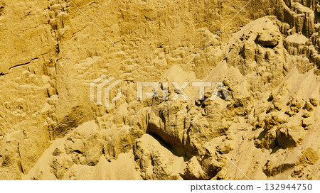 Yellow sand.Main component of beaches, riverbeds, seabeds and deserts Yellow sand.Main component of beaches, riverbeds, seabeds and deserts 132944750
