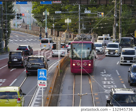 東京櫻花電車(都電荒川線)、聯合軌道、音橋十字路口 東京櫻花電車(都電荒川線)、聯合軌道、音橋十字路口 132945736