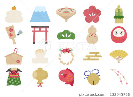 新年賀卡溫馨素材套裝 新年賀卡溫馨素材套裝 132945766