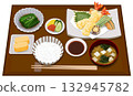 Realistic tempura set meal illustration 132945782