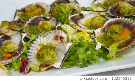 Grilled Spanish Zamburinas, Spain 132945882