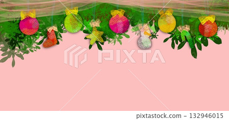 Glittering Christmas ornaments 132946015