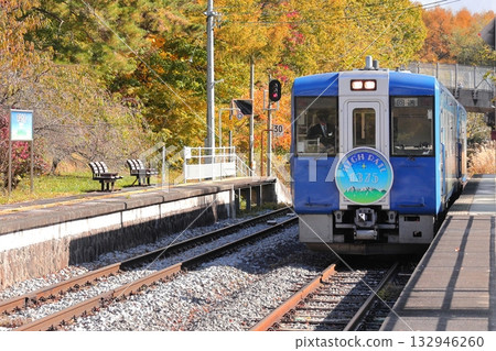 Koumi Line Kai-Oizumi Station Autumn leaves Koumi Line Kai-Oizumi Station Autumn leaves 132946260