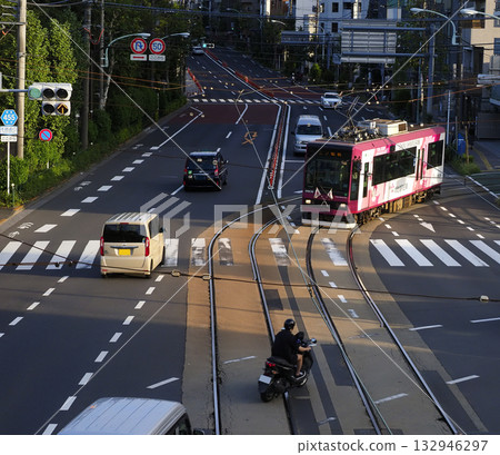 東京櫻花電車（都電荒川線），合線軌道，飛鳥山交叉口 132946297