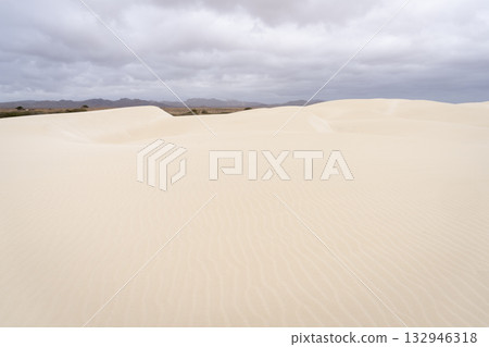 Sand dunes in Viana desert at overcast Sand dunes in Viana desert at overcast 132946318