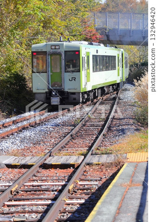 Koumi Line Kai-Oizumi Station Autumn leaves Koumi Line Kai-Oizumi Station Autumn leaves 132946420
