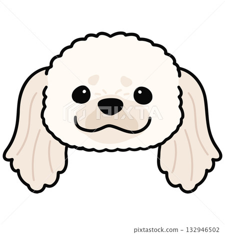 一幅簡潔可愛的白色北京犬臉部輪廓插圖 132946502