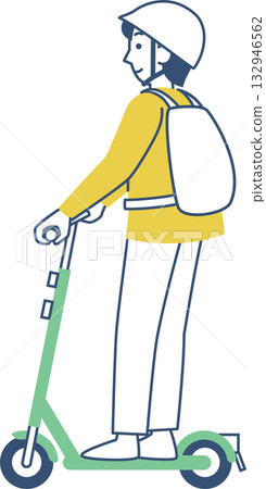 騎電動踢板的男人 132946562