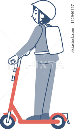 Woman riding an electric kickboard 132946567