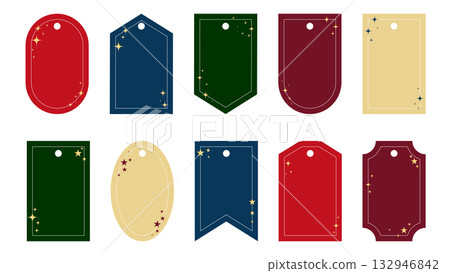 Set of blank label templates in various shapes 132946842