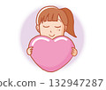 A woman with a big heart (human rights image) 132947287