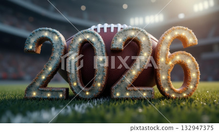 new year text on bokeh background 132947375