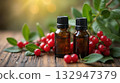 a bottle of red currant oil with fresh 132947379