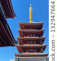 淺草寺雄偉的五重塔 淺草寺雄偉的五重塔 132947664