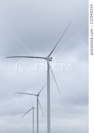 Wind turbines generating clean renewable energy in France Wind turbines generating clean renewable energy in France 132948354