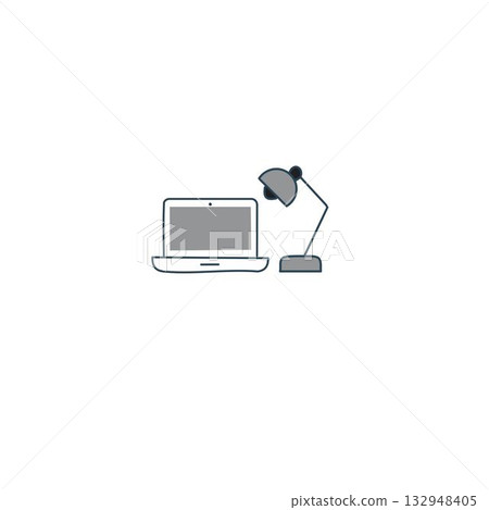 Cozy Home Office Scene With Laptop And Adjustable Desk Lamp For Productivity Cozy Home Office Scene With Laptop And Adjustable Desk Lamp For Productivity 132948405