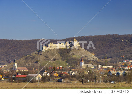 Sumeg Castle overlooking Sumeg town in Hungary Sumeg Castle overlooking Sumeg town in Hungary 132948760