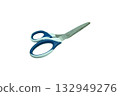 Small blue scissors on white background with clipping path. 132949276