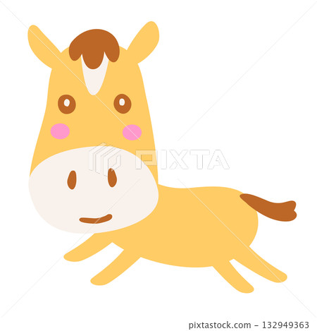 Cute horse illustration 132949363