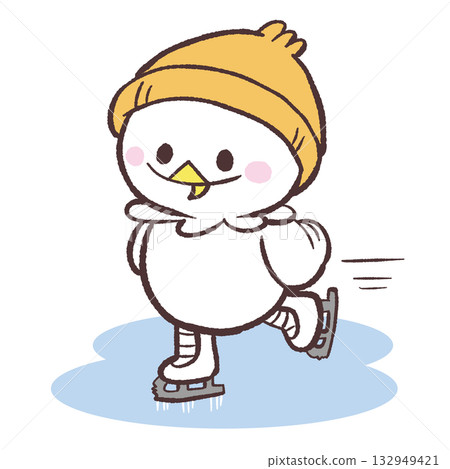 一隻白鳥滑冰的插圖 一隻白鳥滑冰的插圖 132949421