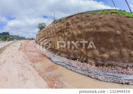 Construction New Road Highway Preparation Earthworks 132949439