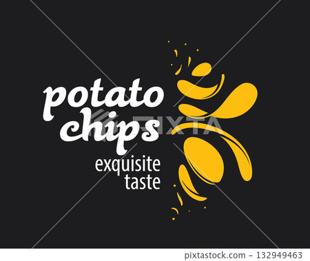 Vector hand-drawn potato chip logo 132949463