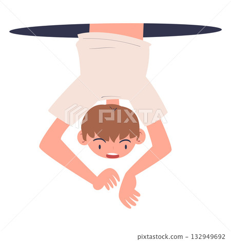 Man Character Jumping Through Portal Enter Hole Vector Illustration 132949692