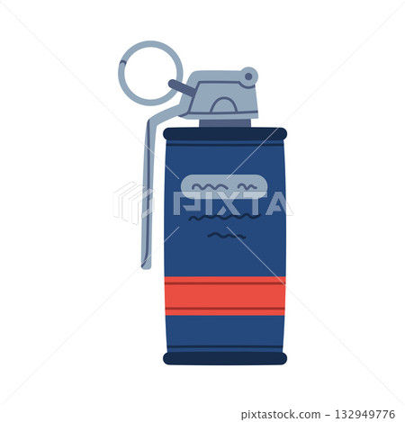 Smoke Grenade as Police Equipment and Professional Policeman Object Vector Illustration 132949776