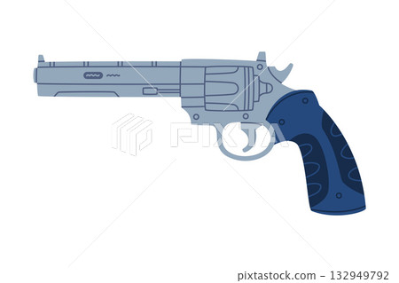 Pistol as Police Equipment and Professional Policeman Object Vector Illustration 132949792