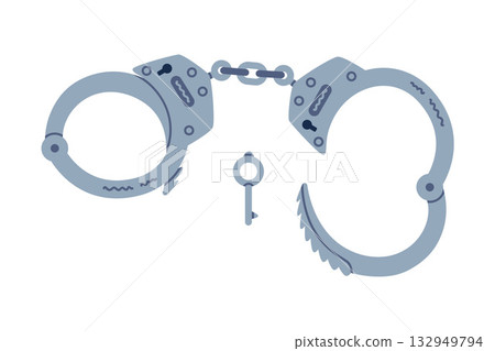 Handcuffs as Police Equipment and Professional Policeman Object Vector Illustration Handcuffs as Police Equipment and Professional Policeman Object Vector Illustration 132949794