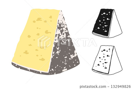 Camembert soft blue Cheese simple stylized symbol set linear doodle icon grungy vector illustration Camembert soft blue Cheese simple stylized symbol set linear doodle icon grungy vector illustration 132949826