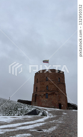Gediminas Castle Tower in Vilnius, Lithuania, famous historic landmark 132950332