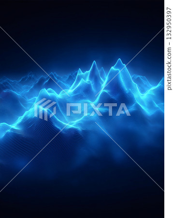 深藍色背景山脈線條 132950397