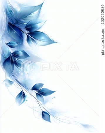 藍調花卉留白裝飾背景 132950686
