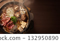 Japanese luxury: steaming sukiyaki pot 132950890