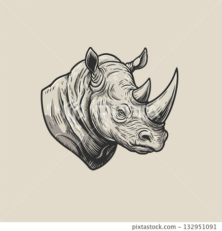 animal head silhouette 132951091