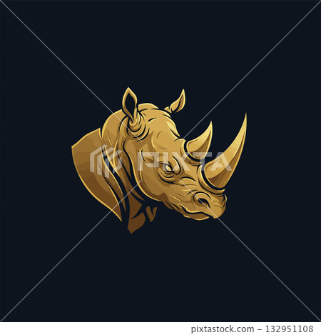 animal head silhouette 132951108