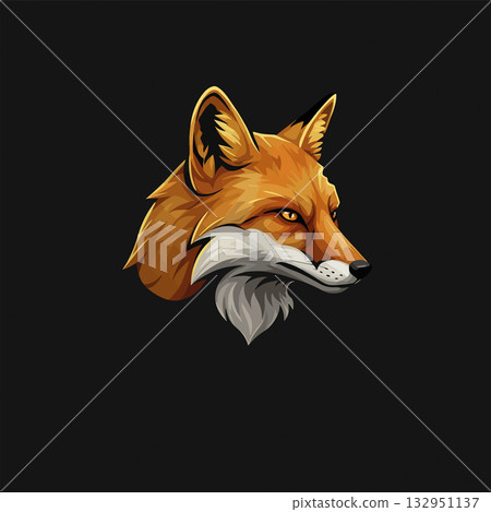 animal head silhouette 132951137