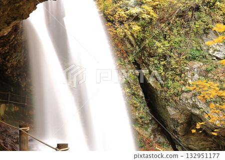 長野縣雷鳴瀑布的秋季 長野縣雷鳴瀑布的秋季 132951177