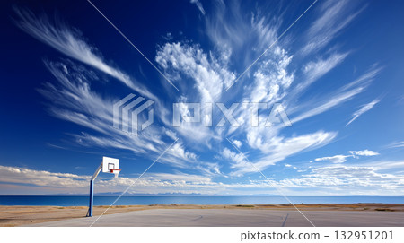 藍天下的籃球框 132951201