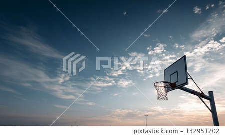 藍天下的籃球框 132951202