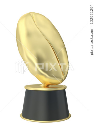 Golden trophy with coffee bean 132951294