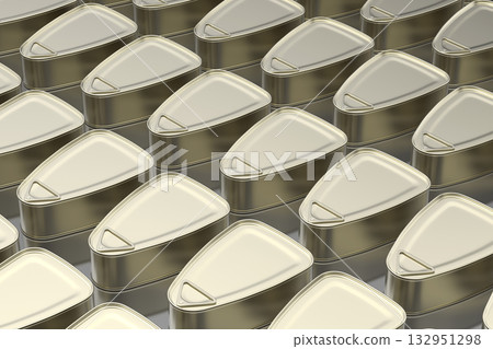 Many rows with tin cans 132951298