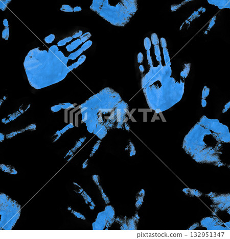 Handprints on Black Background Handprints on Black Background 132951347