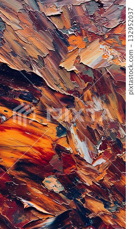 Dynamic textured abstract art with vibrant fiery oranges, deep reds, and rich browns, evoking passion and energy. Dynamic textured abstract art with vibrant fiery oranges, deep reds, and rich browns, evoking passion and energy. 132952037