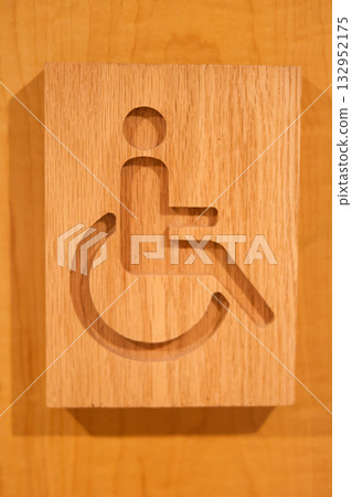 Sign on the door of a toilet for people with disabilities Sign on the door of a toilet for people with disabilities 132952175