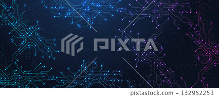 Circuit board digital abstract background. Motherboard technology texture design. AI semiconductor and computer processor on tech bg. Vector illustration Circuit board digital abstract background. Motherboard technology texture design. AI semiconductor and computer processor on tech bg. Vector illustration 132952251