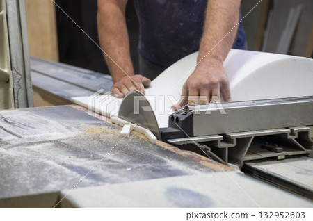 Acrylic sink with a circular saw Acrylic sink with a circular saw 132952603